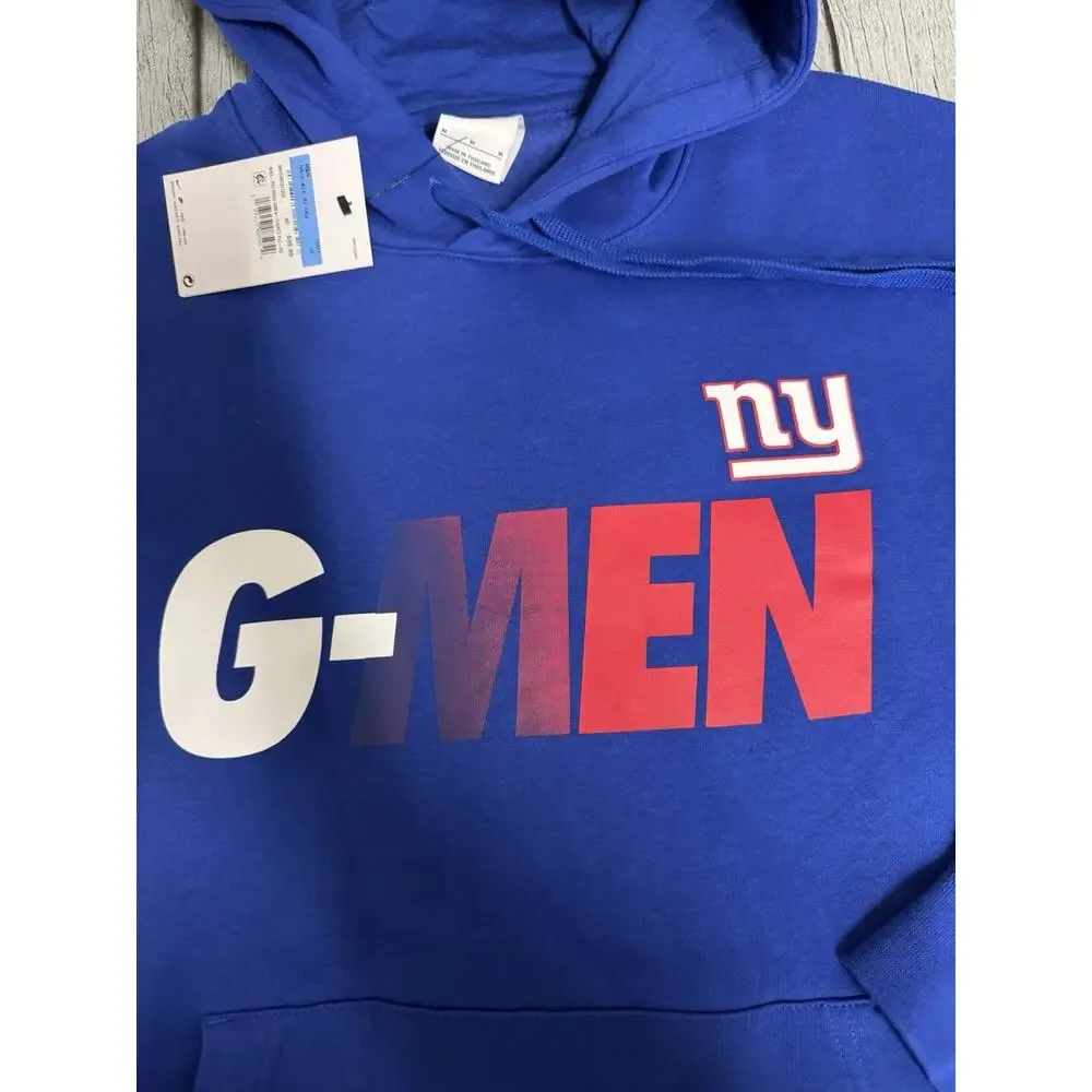NWT Nike Men's New York Giants G-Men Local Fleece Pullover Hoodie Medium Royal - Picture 2 of 9